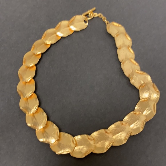 Gold Rounds with folded edges Necklace - Picture 2 of 5